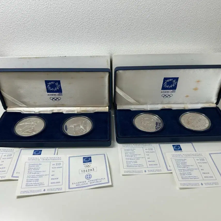 [BUNJANG] 2004 Athens Olympics Commemorative Coin Set (2 Types, 2 Sets) / 2004 아테네 올림픽 기념품 세트(2종2세트)
