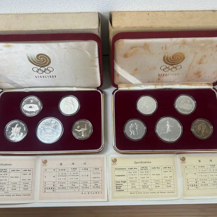 [BUNJANG] 1988 Seoul Olympics Commemorative Coin Set (5 types, 2 sets - 1st &amp; 2nd Batch) / 1988 서울올림픽 기념주화  5종 2세트(1,2차)