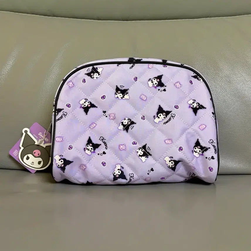 [BUNJANG] Sanrio Kuromi Purple Quilted Pouch / 산리오 쿠로미 보라색 퀼팅 파우치