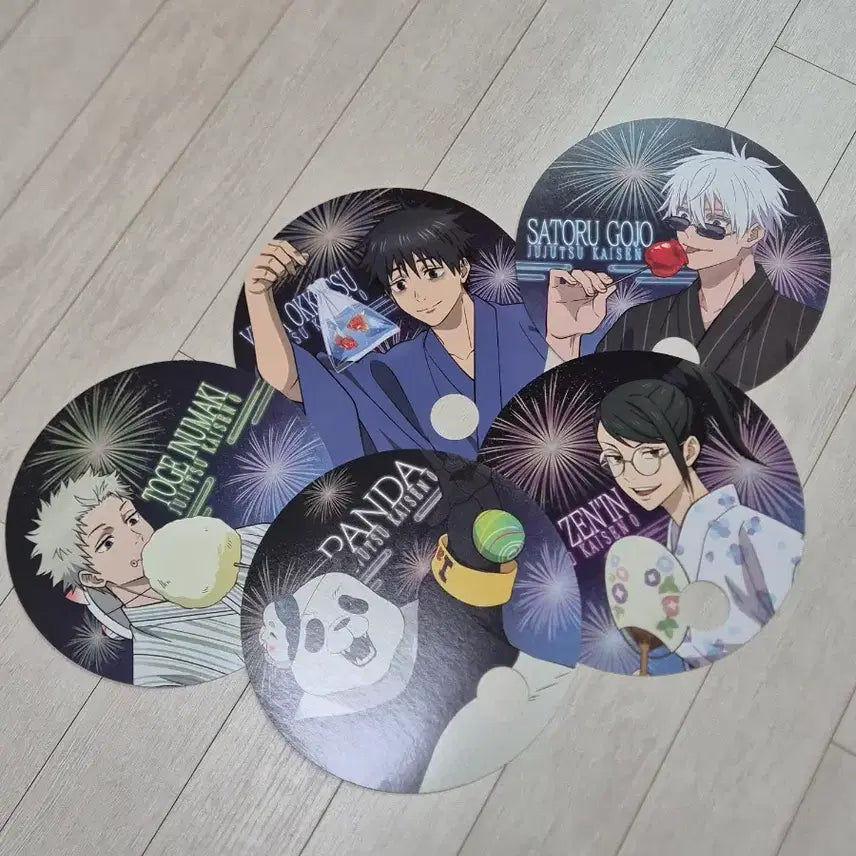 [BUNJANG] Jujutsu Kaisen Animate Exclusive Yutaka Fan Set - Gojo, Yuta, Inumaki, Maki, Panda / 주술회전 애니메이트 특전 유카타 부채 고죠 유타 이누마키 마키 판다