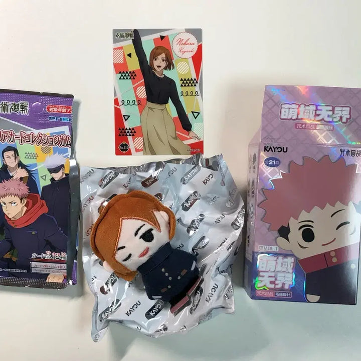 [BUNJANG] Jujutsu Kaisen Kugisaki Nobara Plush, Pin Badge, Clear Card Bundle / 주술회전 카유 누이 핀뱃지 누이 지류 클리어카드 굿즈 일괄 노바라