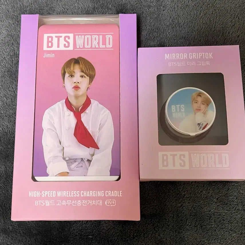 [BUNJANG] BTS Jimin Grip Tok Wireless Charger Bundle Set / BTS 방탄소년단 비월 지민 그립톡, 무선충전기 일괄 포카