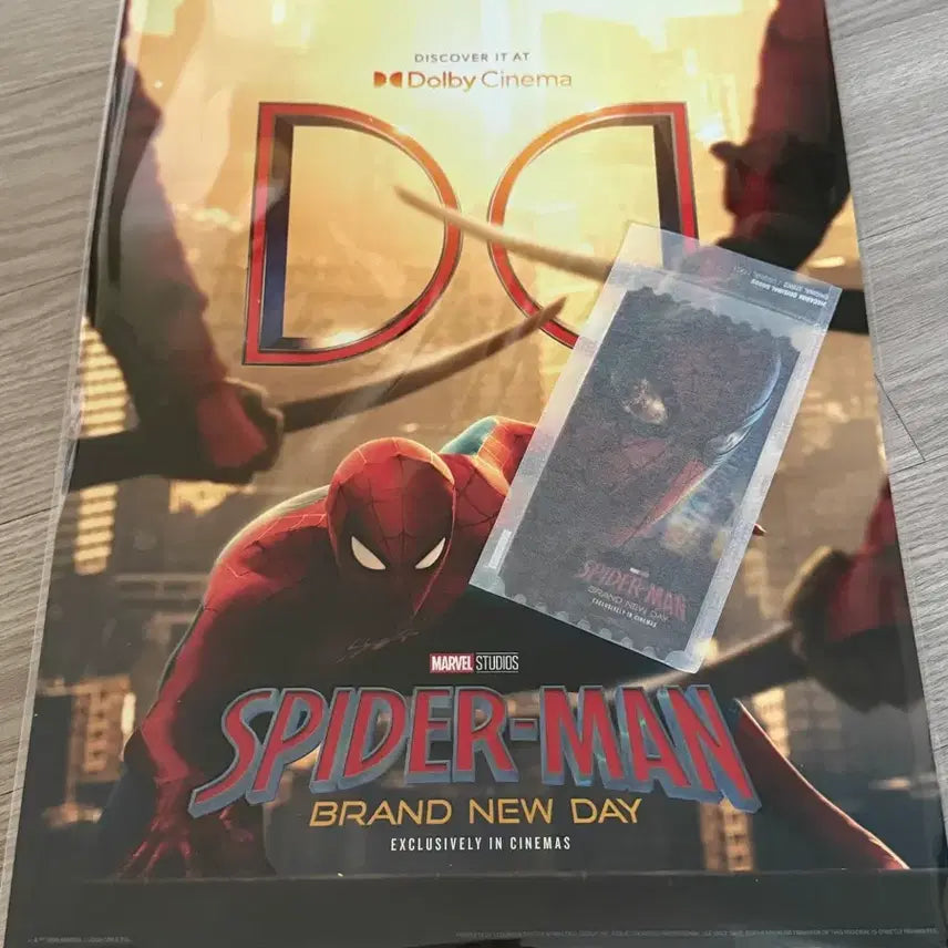 [BUNJANG] Spider-Man Dolby Poster + Original Ticket Bundle Set / [일괄] 스파이더맨 돌비 포스터+오리지널 티켓 오티 A