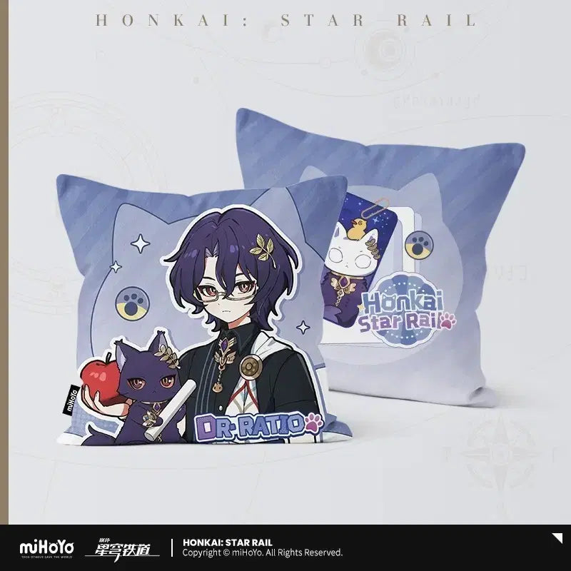 [BUNJANG] Honkai: Star Rail Ruan Mei Cushion &amp; Plush Set (Sealed) / 솜포함, 미개봉) 붕괴스타레일 붕스 레이시오 쿠션 솜 인형 고양이 미니 일러 아크릴