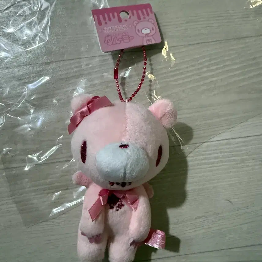 [BUNJANG] Gloomy Bear Pink Ribbon Plush Keychain / 글루미베어 핑크 키링