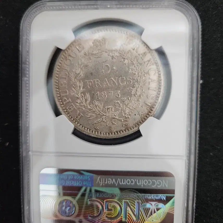 [BUNJANG] 1873 France 5 Franc Silver Coin NGC MS63 / 1873년 프랑스 5프랑 은화 NGC MS63