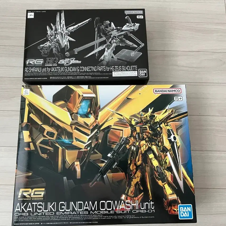 [BUNJANG] Gundam RG Akatsuki + Shiranui Unit + Reinforcement Parts / 건담 Rg 아카츠키+ 시라누이유닛+ 보강파츠
