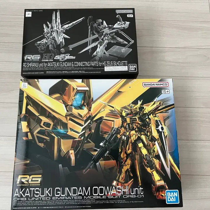 [BUNJANG] Gundam RG Akatsuki + Shiranui Unit + Reinforcement Parts / 건담 Rg 아카츠키+ 시라누이유닛+ 보강파츠