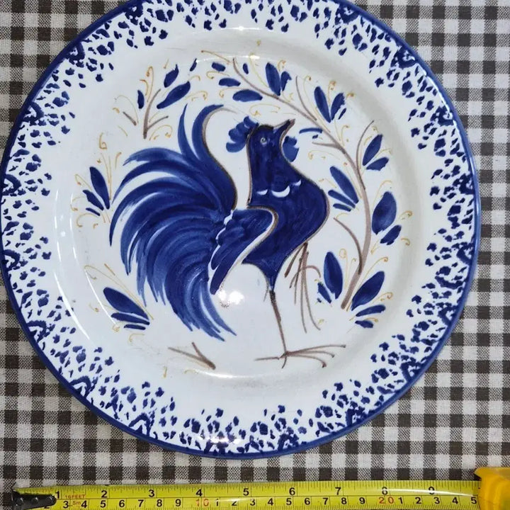[BUNJANG] Antique Chicken Design Majolica Plate / 앤틱 닭 디자인 접시