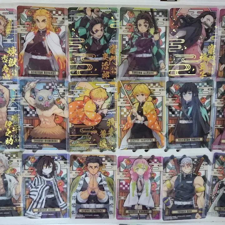 [BUNJANG] Demon Slayer: Kimetsu no Yaiba Stand Glass Card Set (20 Types) / 귀멸의 칼날 스탠드 글라스 카드 20종