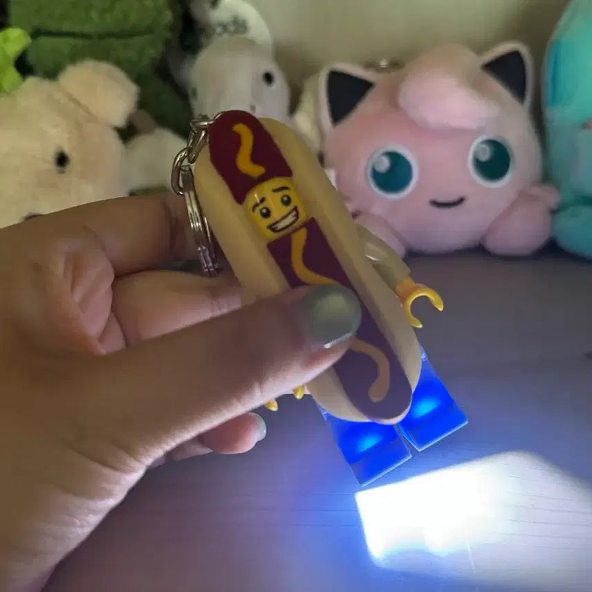 [BUNJANG] LEGO Hot Dog Man LED Keychain / 레고 핫도그맨 led 키링