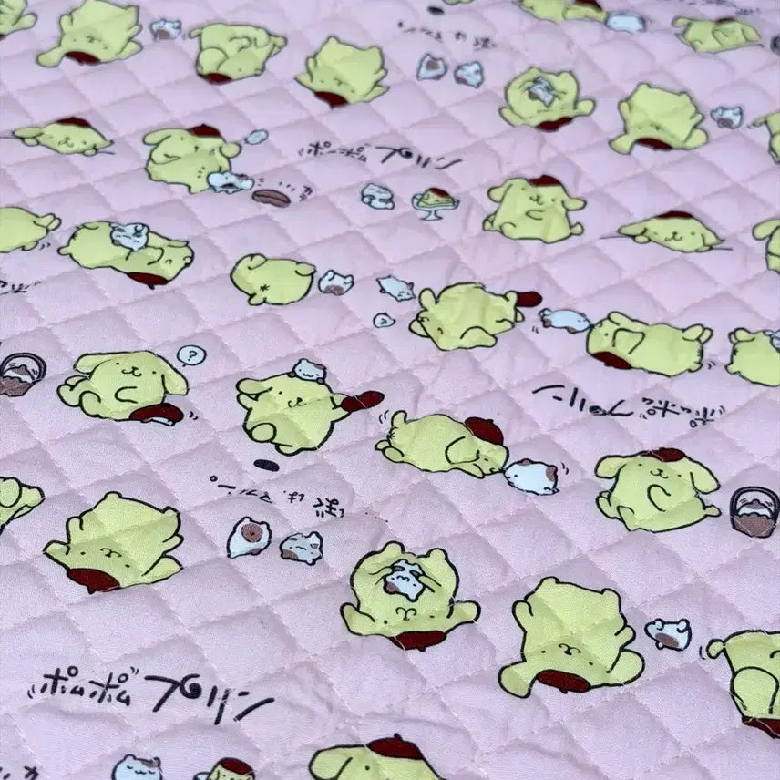 [BUNJANG] Sanrio Pompompurin Quilted Fabric / [고전원단] 산리오 폼폼푸린 퀼팅 누빔 원단 희귀!!!