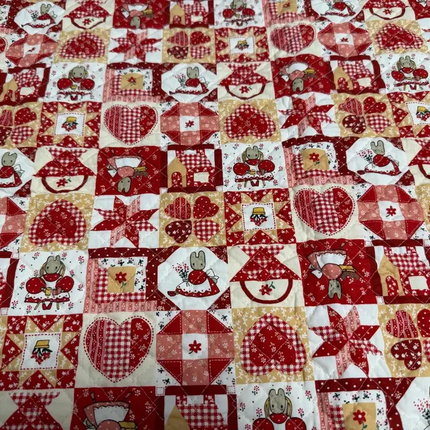 [BUNJANG] Sanrio Marron Cream Quilted Fabric / [고전원단] 산리오 마론크림 퀼팅 누빔 원단