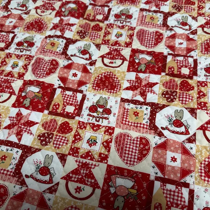 [BUNJANG] Sanrio Marron Cream Quilted Fabric / [고전원단] 산리오 마론크림 퀼팅 누빔 원단