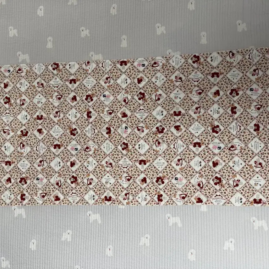 [BUNJANG] Sanrio Marron Cream Quilting Fabric / [고전원단] 산리오 마론크림 퀼팅 누빔 원단