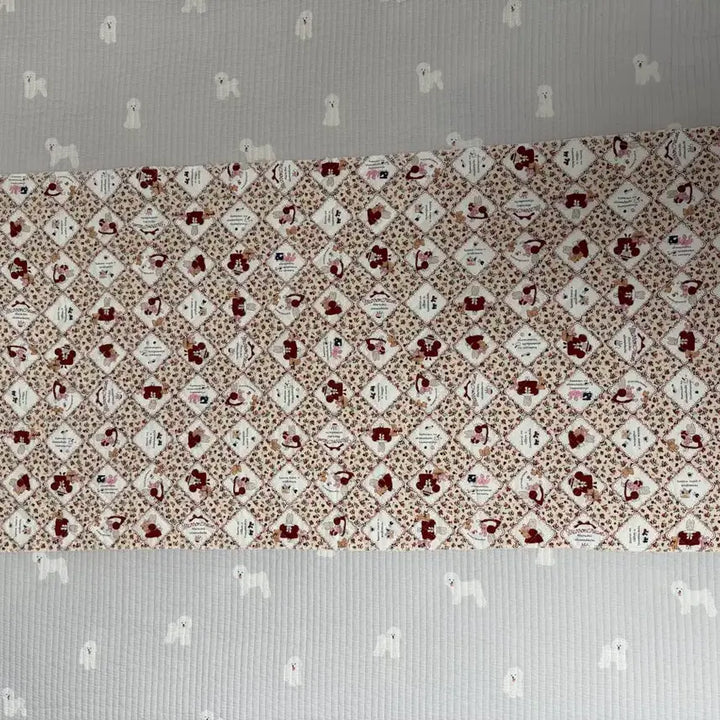 [BUNJANG] Sanrio Marron Cream Quilting Fabric / [고전원단] 산리오 마론크림 퀼팅 누빔 원단