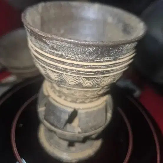 [BUNJANG] Sounding Bell Earthenware Cup Replica with Pierced Base / 소리 나는 방울 토기잔.투창 굽다리 현대 재현 공예품 12.5cm