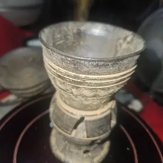 [BUNJANG] Sounding Bell Earthenware Cup Replica with Pierced Base / 소리 나는 방울 토기잔.투창 굽다리 현대 재현 공예품 12.5cm