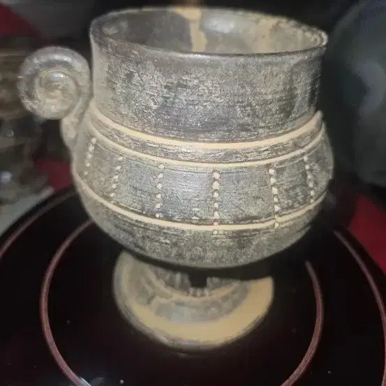 [BUNJANG] Silla-Gaya Style Spiral Handle Cup Reproduction / 신라.가야 토기 양식 와권형 손잡이잔 현대 재현품 11.5cm