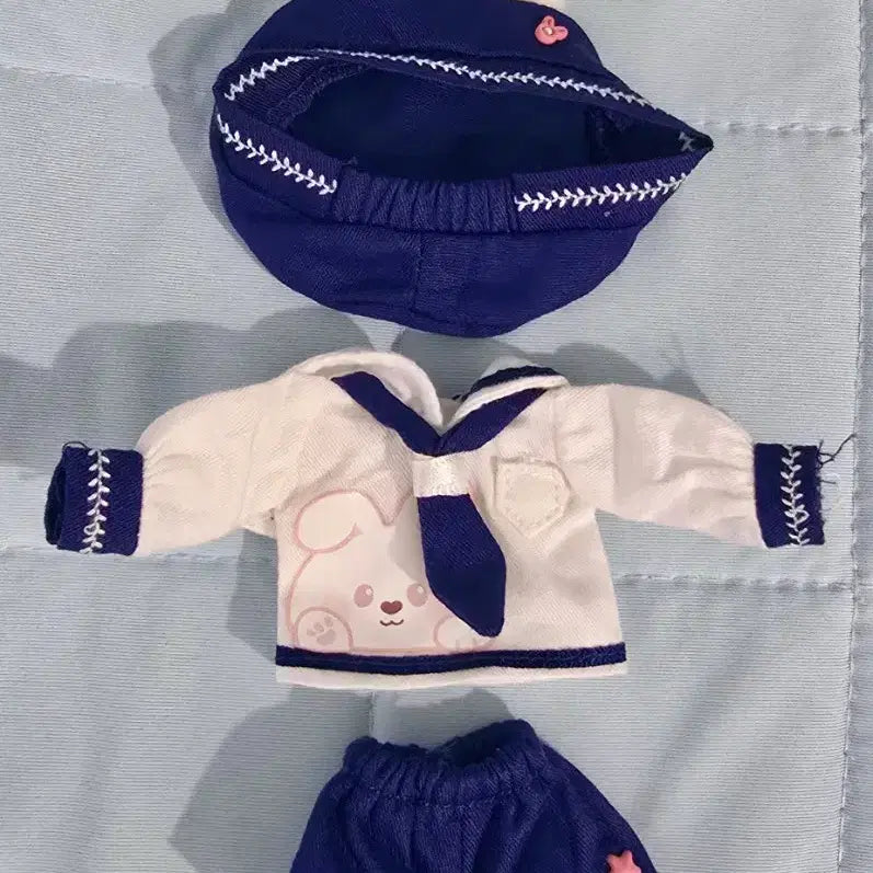 [BUNJANG] Obitsu 11 Rabbit Marine Look Outfit - Blue / ob11 오비츠11 의상 옷 토끼 마린룩 블루색상 팝니다