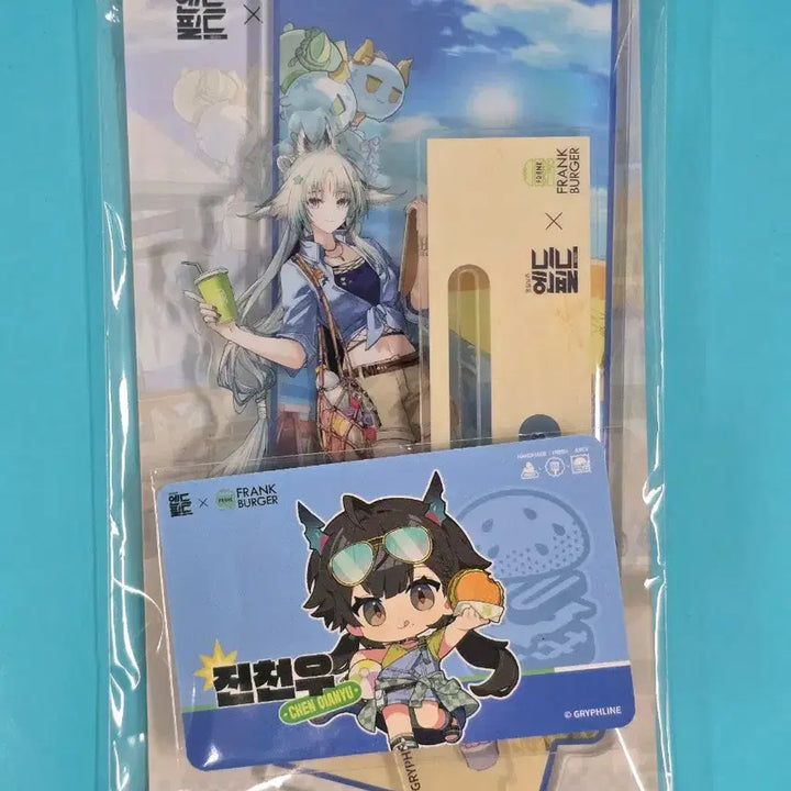 [BUNJANG] Arknights Endfield Frank Burger Collaboration Kyeol Acrylic Stand + Redeem Code Card Set / 명일방주 엔드필드 프랭크버거 콜라보 결 아크릴스탠드 + 진천우 리딤