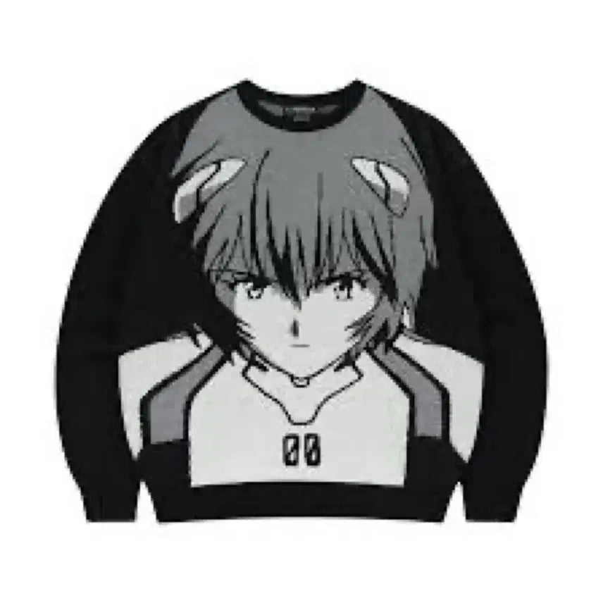 [BUNJANG] Evangelion Mahagrid Collaboration Rei Sweater Black L / 에반게리온 마하그리드 스웨터 레이 블랙 L