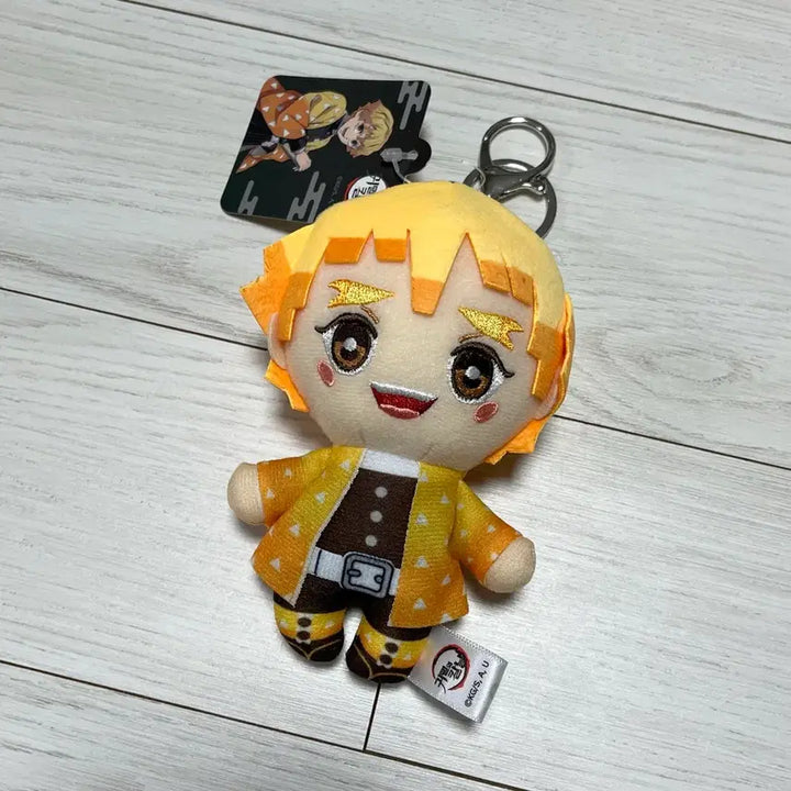 [BUNJANG] Demon Slayer Zenitsu Plush Keychain (New) / 귀멸의칼날 귀칼 정품 젠이츠 누이 인형 키링 새상품 판매 택 O