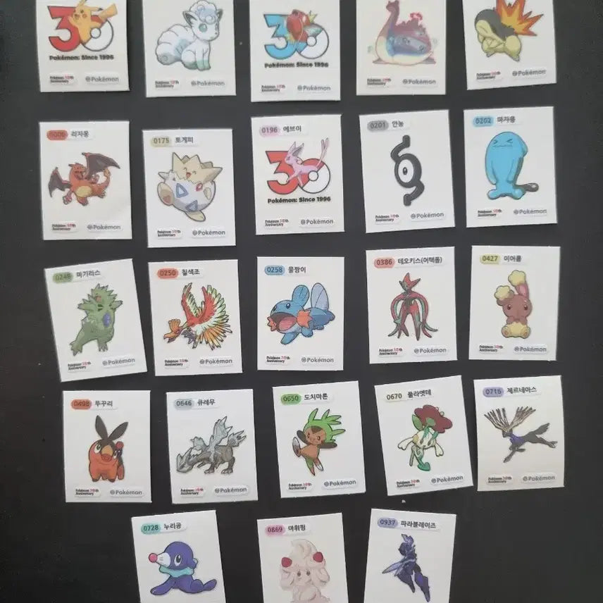 [BUNJANG] Pokemon 30th Anniversary Sticker Collection / 포켓몬 30주년 기념 띠부씰 큐레뮤