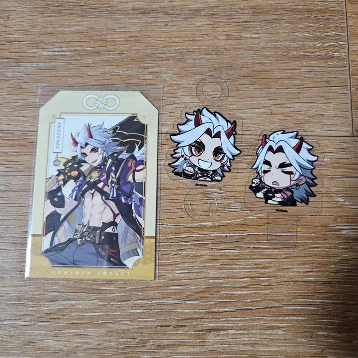 [BUNJANG] Genshin Impact PC Lounge Arataki Itto Omamori &amp; Food Picks Bundle Set / 원신pc라운지 이토 오마모리 + 푸드픽