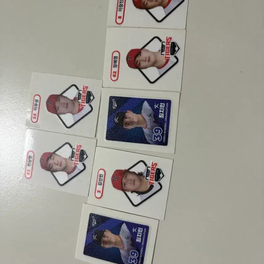 [BUNJANG] KIA Tigers Player Stickers Bundle Set (7 pcs) / KIA 타이거즈 선수 띠부실 7장 일괄