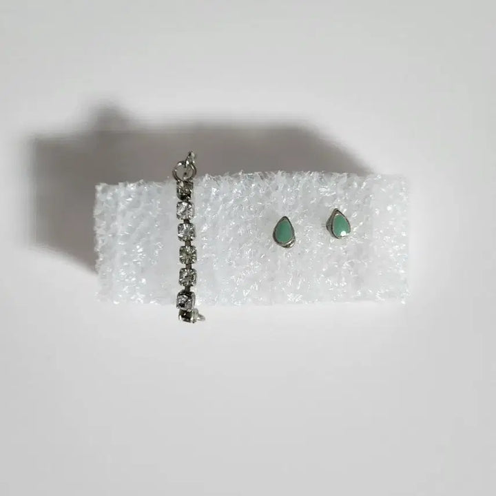 [BUNJANG] PopiPapper Early Accessories Cubic Bracelet Waterdrop Earrings / 포피파커 초기 악세사리