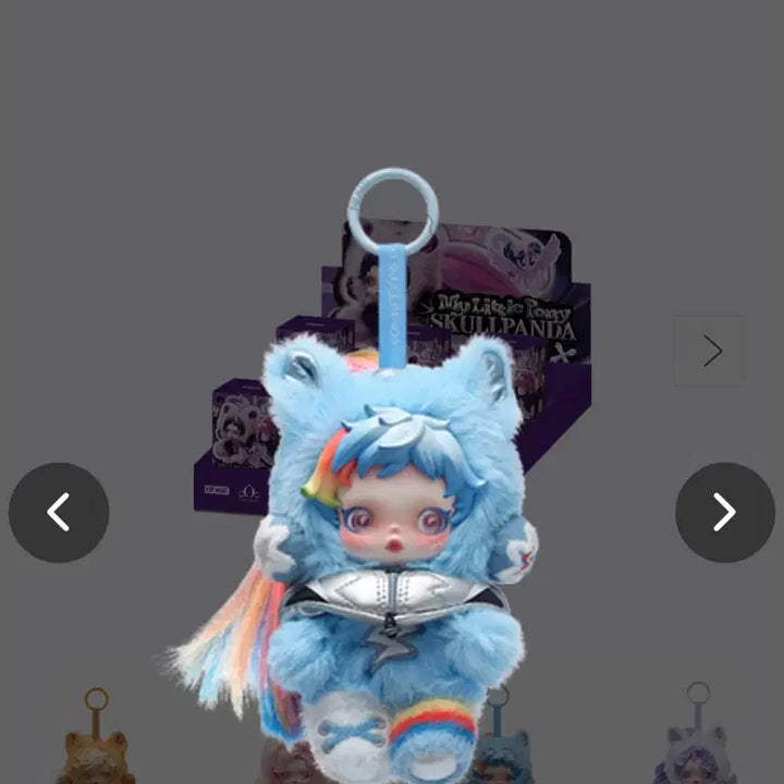 [BUNJANG] Pop Mart PONY Skull Panda Doll Keychain Set (Doll + Card + Vinyl) / 팝마트 정품 레인보우 스컬판다 인형키링 (Rainbow Dash)