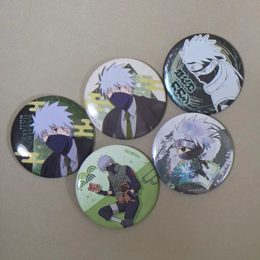 [BUNJANG] Naruto Kakashi Can Badge Set (5 Types, Bundle) / 카카시 캔뱃지 5종 일괄