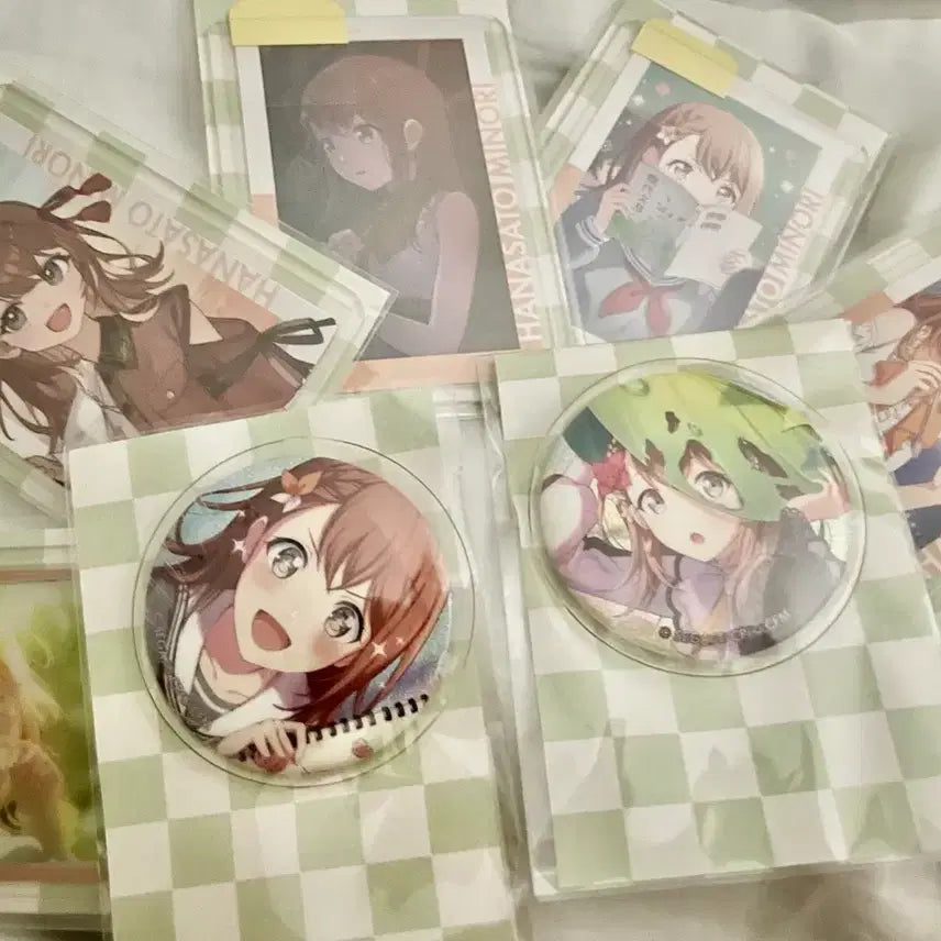 [BUNJANG] Project Sekai Minori Hanasato Can Badge &amp; Card Bundle Set / 프로젝트 세카이 하나사토 미노리 캔뱃지, 카드 일괄 판매