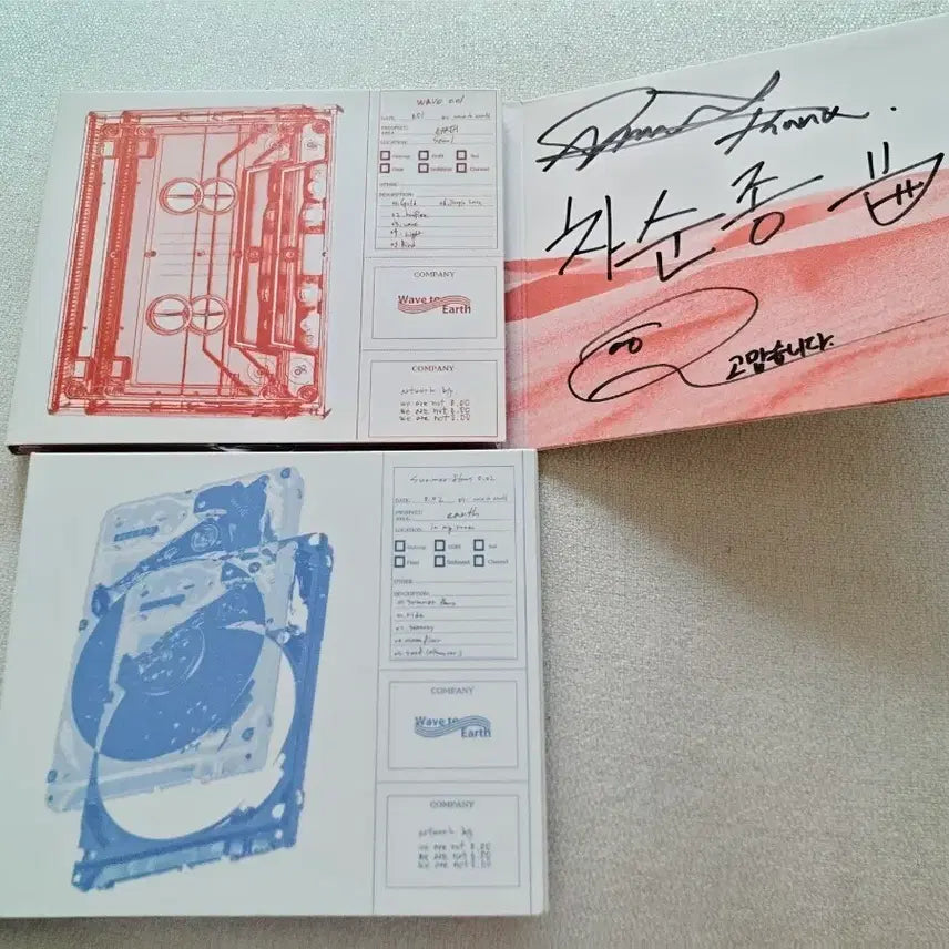 [BUNJANG] wave to earth Signed 0.01 &amp; 0.02 Bundle Set / 웨이브투어스 사안 앨범 wave to earth 0.01 친필사인 0.02 세트 일괄