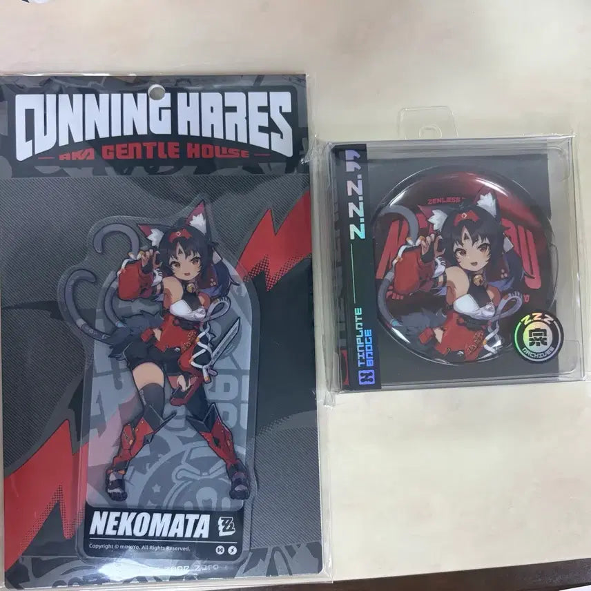 [BUNJANG] ZenZoneJe Nekomata Acrylic Stand &amp; Can Badge Bundle Set / (일괄) 젠존제 네코마타 아크릴스탠드, 캔뱃지
