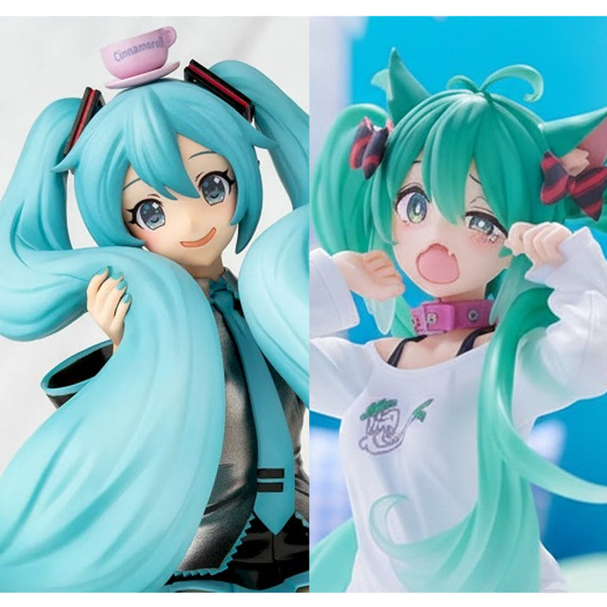 [BUNJANG] Hatsune Miku Chocolates Cinnamonroll Fuwa Fuwa Ver. &amp; Cat Ear T-shirt Figure Set (2 Types, Sealed) / (미개봉) 하츠네 미쿠 쵸코노세 시나모롤 푹 모훗토 VER. &amp; 고양이귀 티셔츠 피규어 2종 일괄 세트