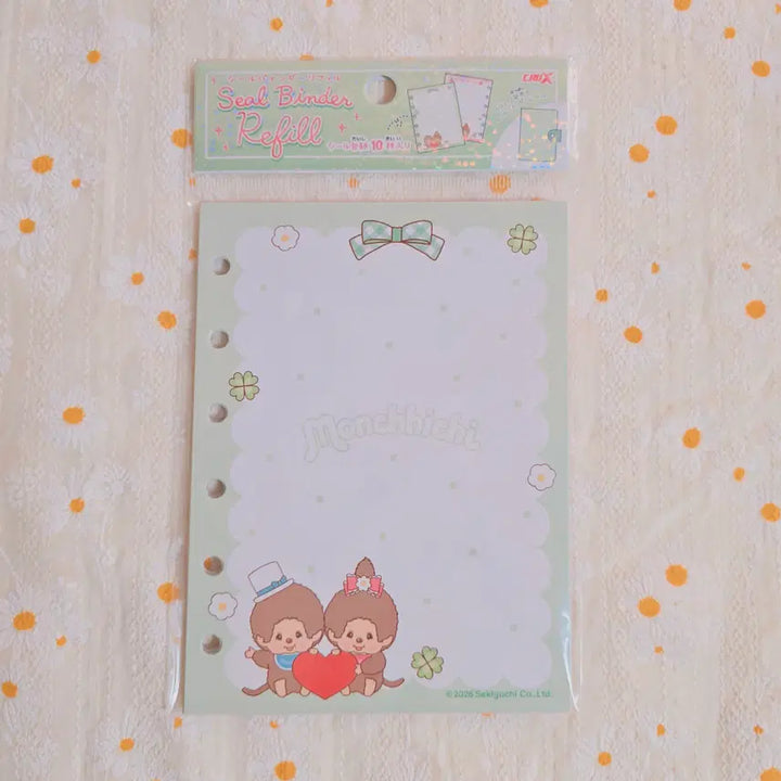 [BUNJANG] Japanese Authentic Monchhichi 6-Hole Binder Inner Pages Sticker Book / 일본정품)몬치치 6공 씰 바인더 속지 스티커북