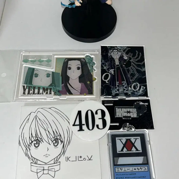[BUNJANG] Hunter x Hunter Killua Figure, Illumi Clo-Acrylic, and License Card Set / 헌터x헌터이르미 클로로 아크릴 헌터헌터 라이센스