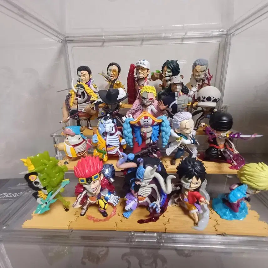 [BUNJANG] Mighty Jacks One Piece Figure Bundle Set with Display Case and Stairs / 마이티잭스 원피스 일괄(장식장,계단 포함)