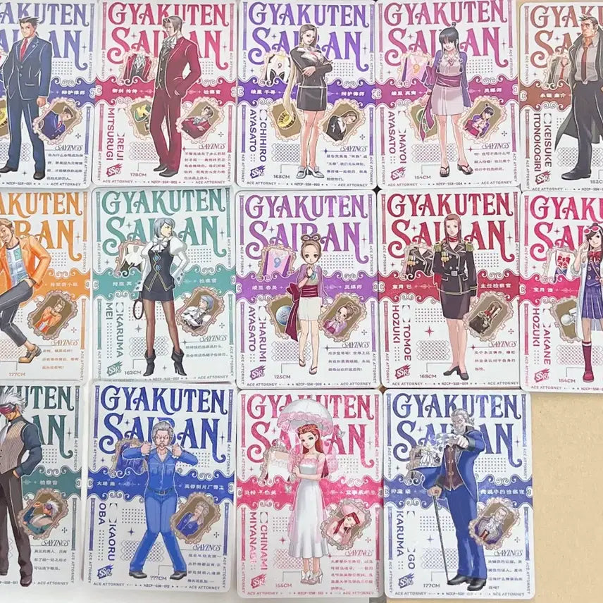 [BUNJANG] Ace Attorney Kayou Card SSR 14-Piece Set Complete Bundle / 역전재판 kayou 카드 SSR 14종 올클 세트 일괄판매