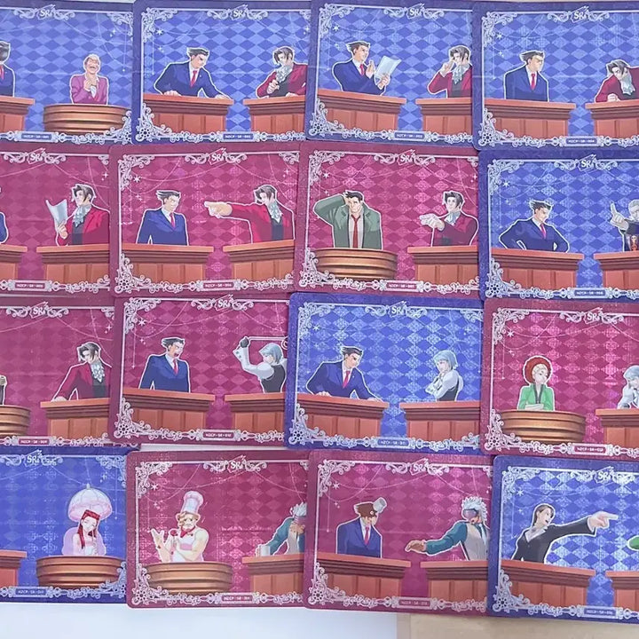 [BUNJANG] Ace Attorney Kayou Card SR 16 Types Complete Set Bundle / 역전재판 kayou 카드 SR 16종 올클 세트 일괄판매