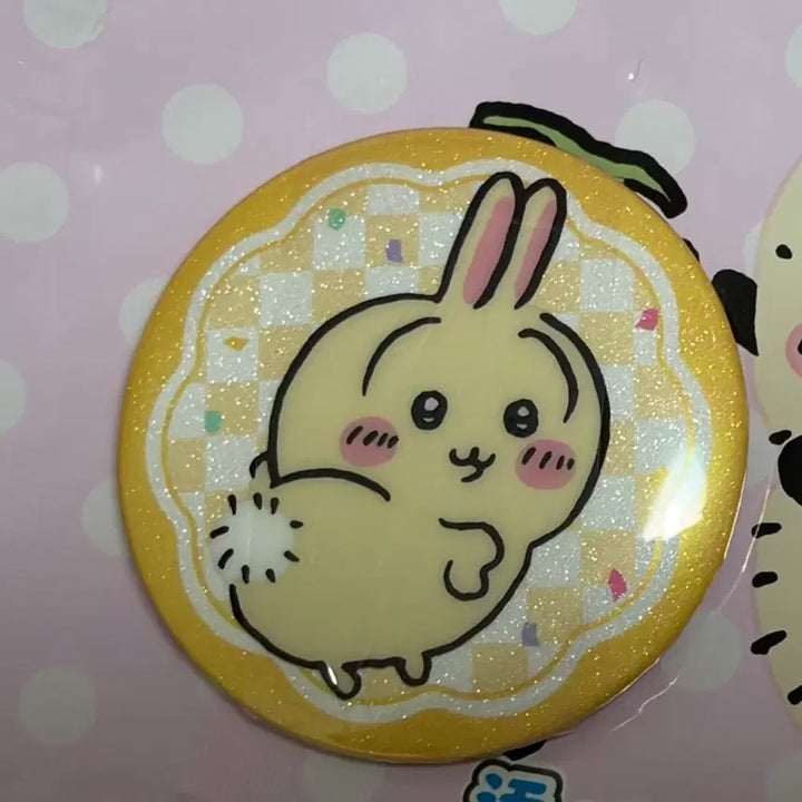 [BUNJANG] Chiikawa Usagi Glitter Can Badge / 치이카와 우사기 먼작귀 글리터 캔뱃지