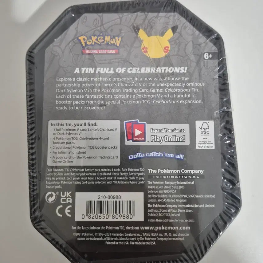 [BUNJANG] Pokemon 25th Anniversary Charizard Tin Box (North America Edition) / 북미판 25주년 리자몽 틴박스, 틴케이스(25th Celebrations) 포켓몬
