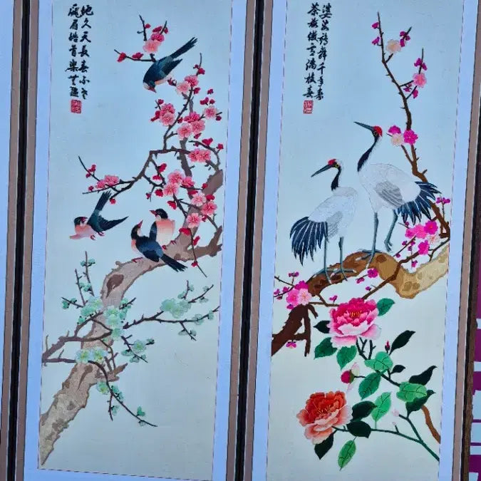 [BUNJANG] Hand-Embroidered 8-Panel Folding Screen / 전통 손저수 8폭병풍