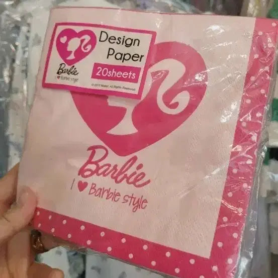 [BUNJANG] Barbie Design Paper Pink Limited Edition (20 Sheets) / 바비 디자인 페이퍼 20매 핑크 한정판