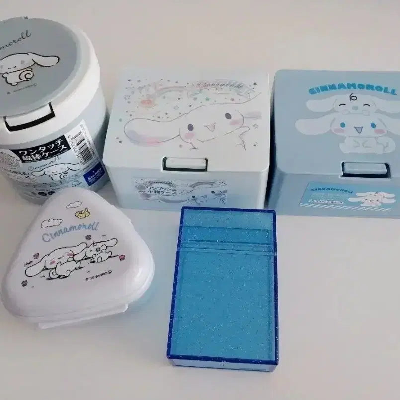 [BUNJANG] Sanrio Cinnamoroll Round One-Touch Storage Box, Onigiri Mold, Card Case Bundle Set / (일괄)산리오 시나모롤 원형 원터치 보관함 삼각김밥 틀 카드 케이스