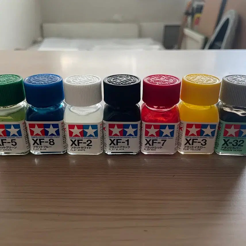 [BUNJANG] Tamiya Enamel Paints Set (7 Colors) / 타미야 에나멜 병도료 7가지 색 일괄판매