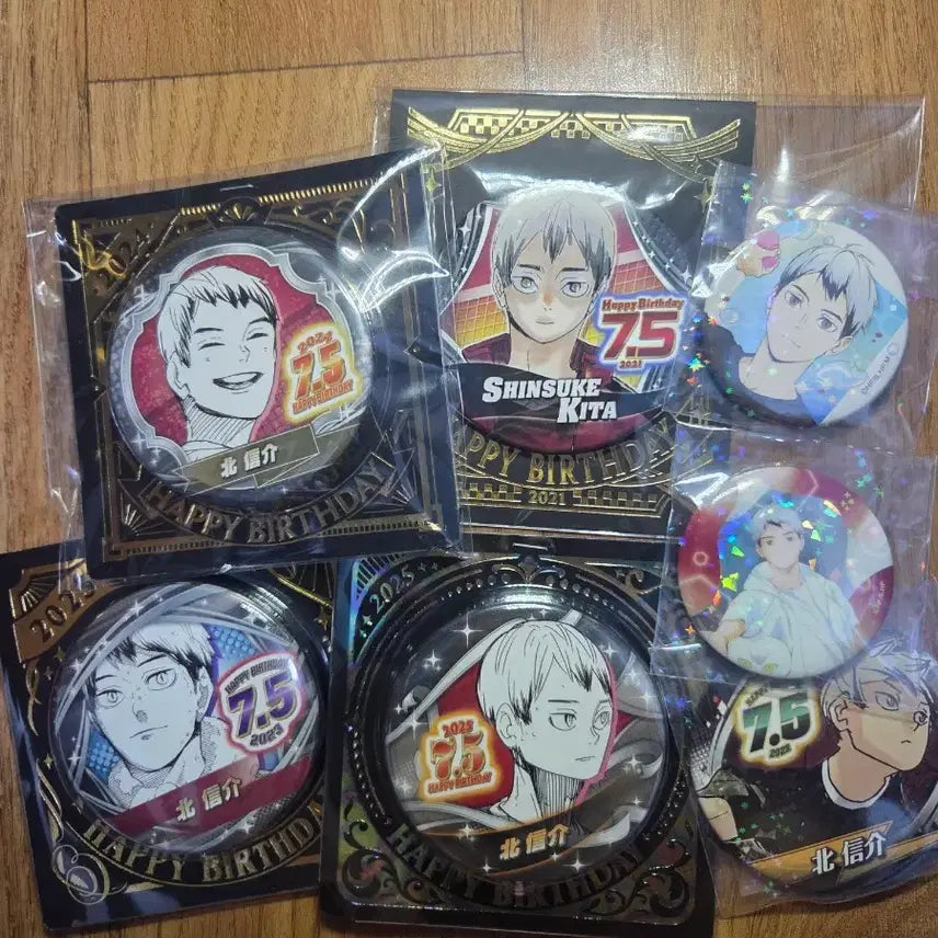 [BUNJANG] Haikyuu!! Shinsuke Kita Birthday &amp; Poolside Acrylic Pin Set / 하이큐 키타신스케 생일뱃지, 물놀이 뱃지 일괄판매