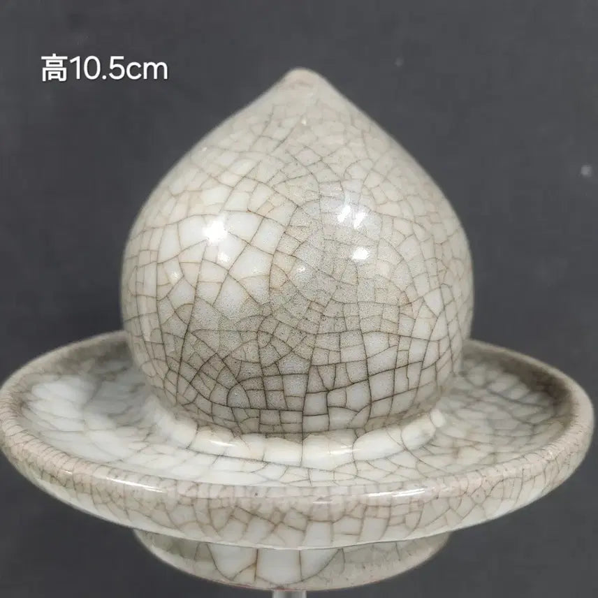 [BUNJANG] Ming-Qing Dynasty Ge Kiln Style Peach-Shaped Censer / 중국도자기                명~청 방가유 도형 세.향로